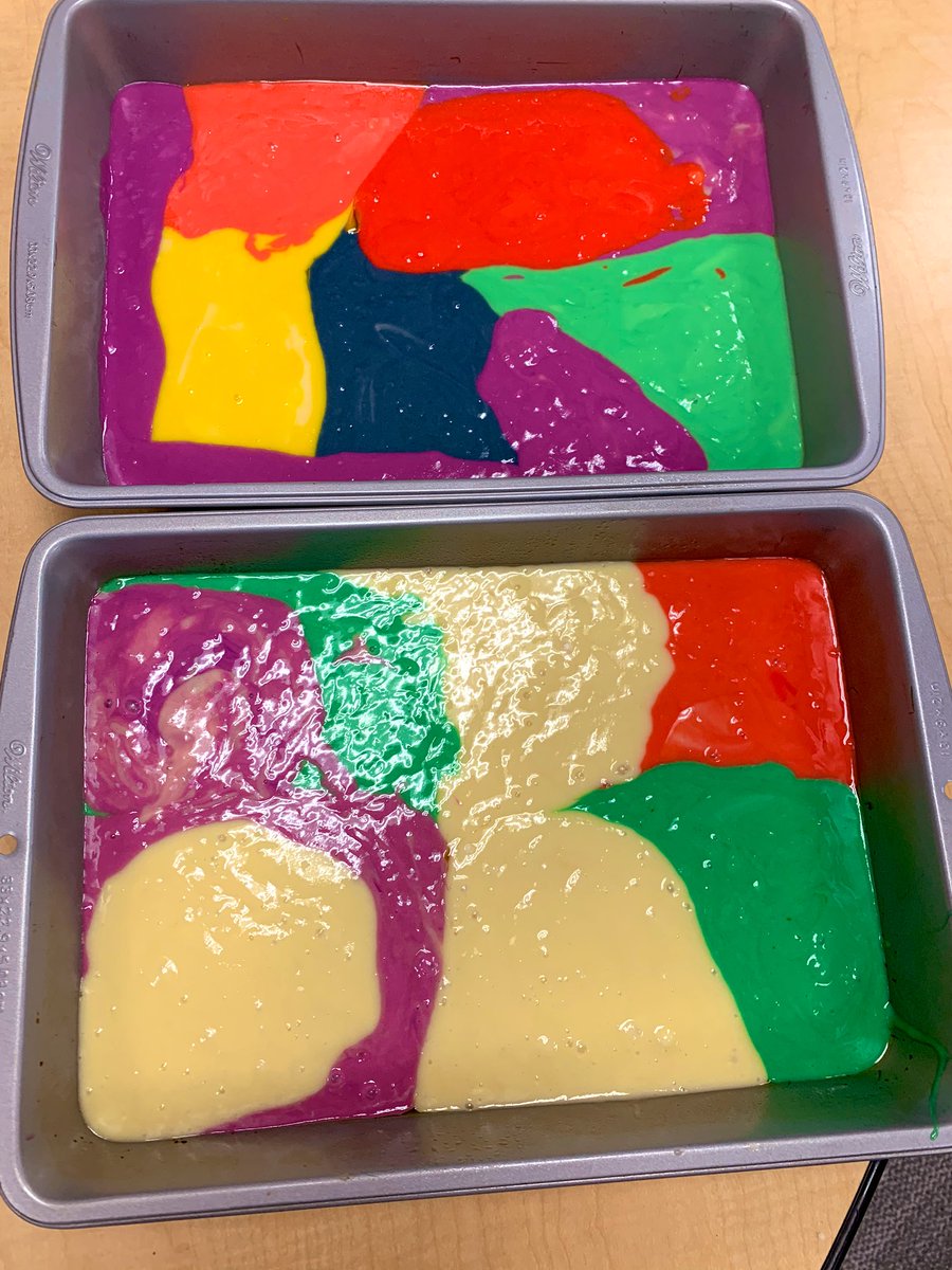 Cyrusm344's tweet photo. We had a lot of tasty fun today for our first Authorβs Celebration! Thanks @teachingtexan for such a great idea! Students chose what they were most proud of within our #writingpathways rubric and added that color of batter to our yummy cake! #novipride @ncsd #authorscelebration https://t.co/bQxPekd47R