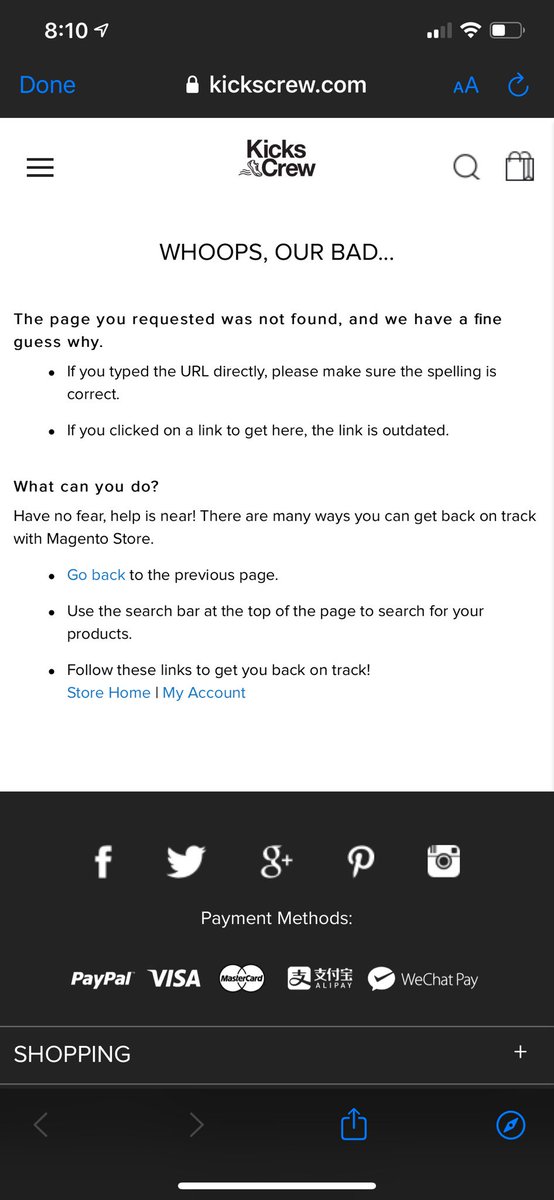 kickscrew payment methods