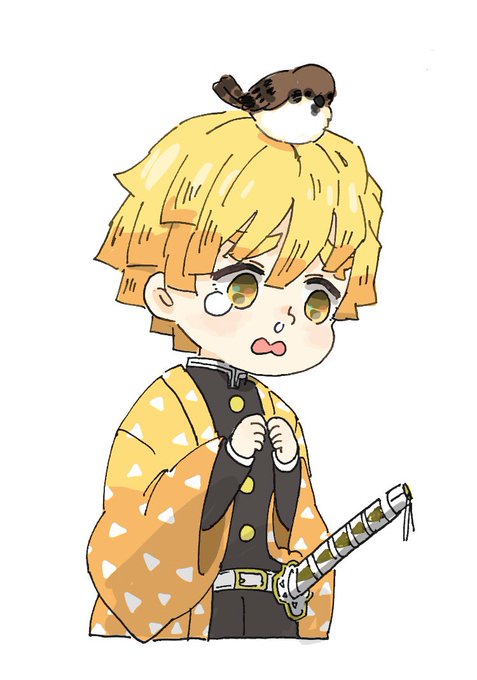 トビハゼ(絵垢)さんがTwitterに投稿した我妻善逸(鬼滅の刃)のイラスト。