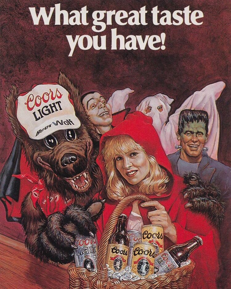 Not your grandmother’s beer!#CoorsLight #1987 #LesKatz #airbrush #beer #Coo...