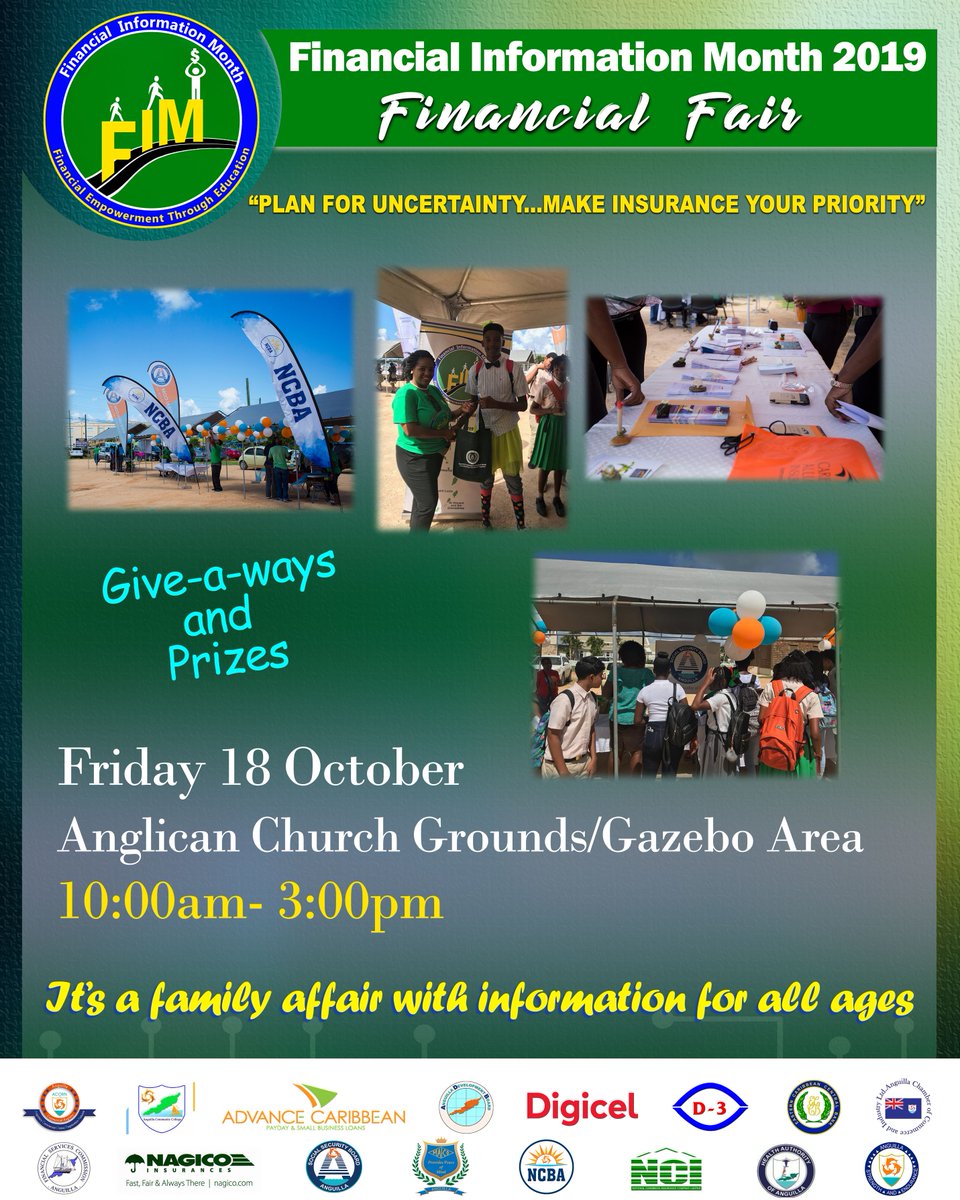 MaicoAnguilla's tweet image. Be sure to stop by our booth where you will be able to sit with us and learn about the services that we provide during the #FinancialFair.

#MAICO #MAICOAnguilla #Anguilla #InsuranceCompany #Insurance #FinancialMonth #ECCB #HomeInsurance #PropertyInsurance #MotorInsurance