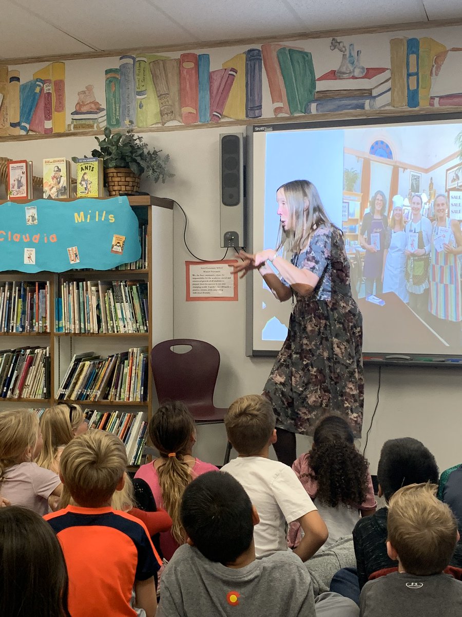 Stottelem's tweet photo. A wonderful visit for second and third graders with author Claudia Mills! @claudia_cmills @SecondStarBooks https://t.co/uPx9se8Ncf