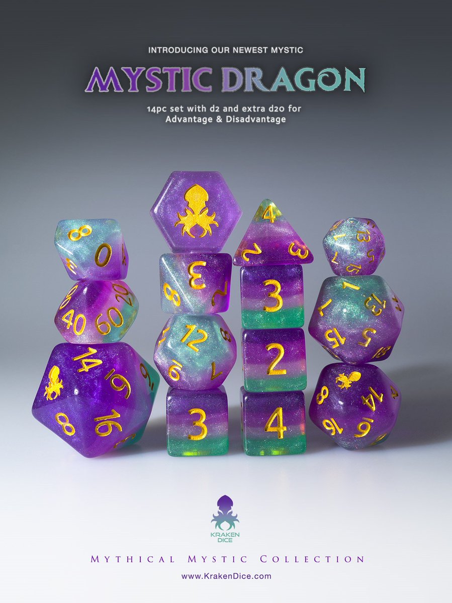 Kraken Dice Releasing At 10am Pdt 10 17 19 The First 5 Mythical Mystics In Gold Ink Silver Ink And Naked Dragon Egg Dragon Fairy Gargoyle And Kraken T Co Tkg27tx9kq T Co Gmrp1haesa