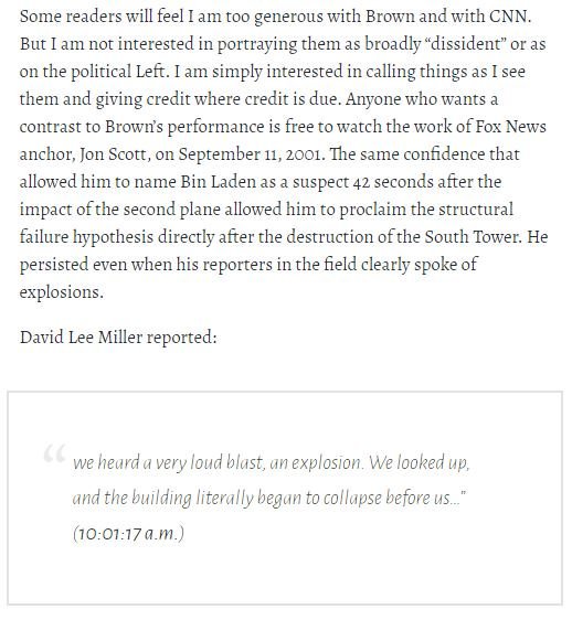 Prof MacQueen also rightly criticized Fox anchor Jon Scott who named bin Laden as suspect 42 seconds after "2nd plane" & laid out "the structural failure hypothesis" right after WTC2 "collapsed" - overriding, silencing & patronizing any reporter who dared speak of explosions71/