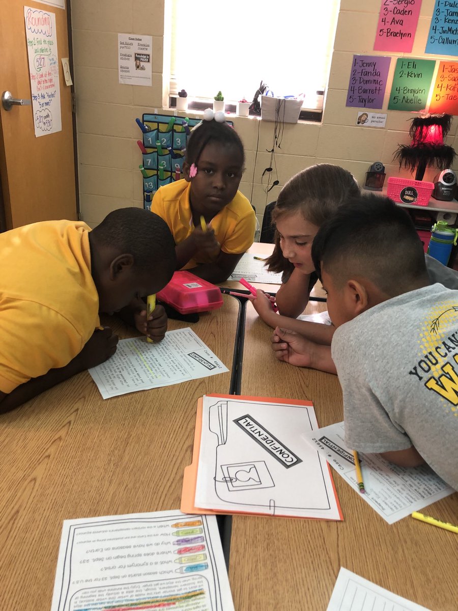 maci_fish's tweet photo. Building detective skills (aka inferencing) by using the clues + our schema to draw conclusions. Who kidnapped the principal? It was the 2nd grade teacher! @mattthomasusm @missannamorris #3rdgradereading #ogle https://t.co/dVAcMuX1RE