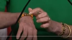 Thunder 777 On Twitter Pelosi S Bracelet Today Was Sending A Message To The Deep State Bullet Casings And Orange Beads Means Take Out Trump Orange Beads Green Dress Is The Green Light