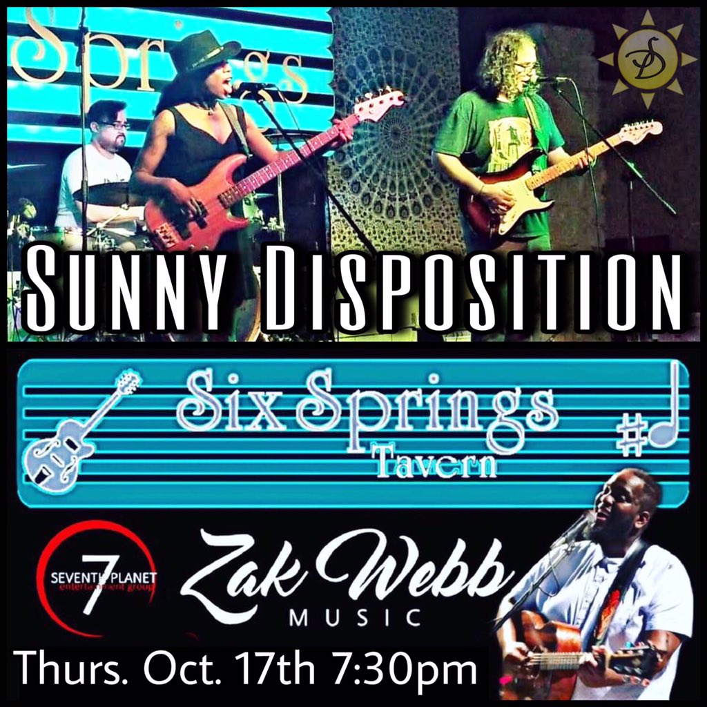 ShaiBerry's tweet photo. Sunny Disposition &amp; Zak Webb at Six Springs Tavern! @sunny_disposition_band @zakwebbmusic @sixspringstavern #sunnydisposition #zakwebbmusic #sixspringstavern #richardsontx #originalmusic #texasmusicscene #soulmusic #7thplanetentertainmentgroup #7peg #bookzakwebb #shaiberry https://t.co/Kxz6IJg8Iv