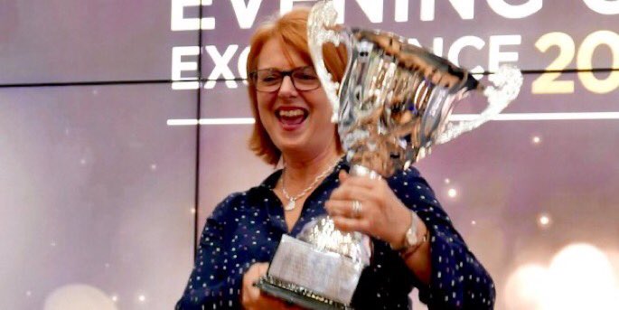 Starkey_UK's tweet photo. Ooo look at that big trophy one of our valued customers Paula Cook from @astonhearing collected yesterday when she was awardedEuropean Audiologist of the year. Well done Paula! Well deserved. #EUHA2018 @AOTY_EU https://t.co/jQ0y0YloWX