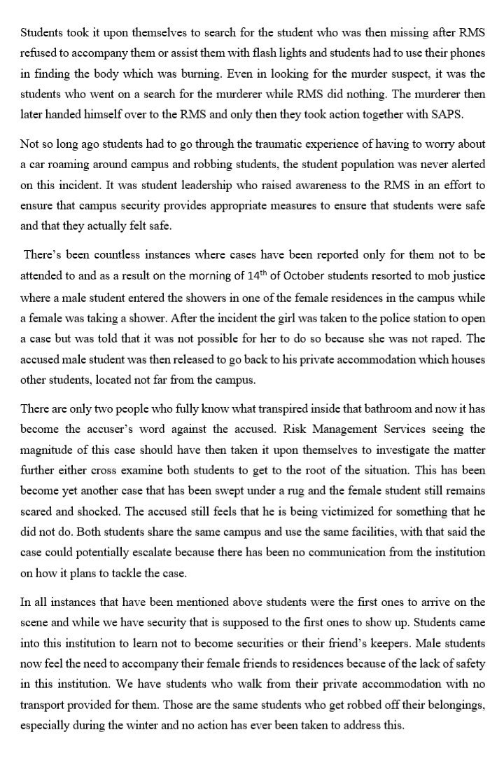 SystemDa1st's tweet photo. An open letter to VC of UKZN
#IWillNotBeNext #UKZNKilling A concerned student write to the vice chancellor of UKZN highlighting the incompetence of Risk Management Services and demands something to be done about the security within the university grounds. @AdvBarryRoux https://t.co/Z8O4u82Ovz