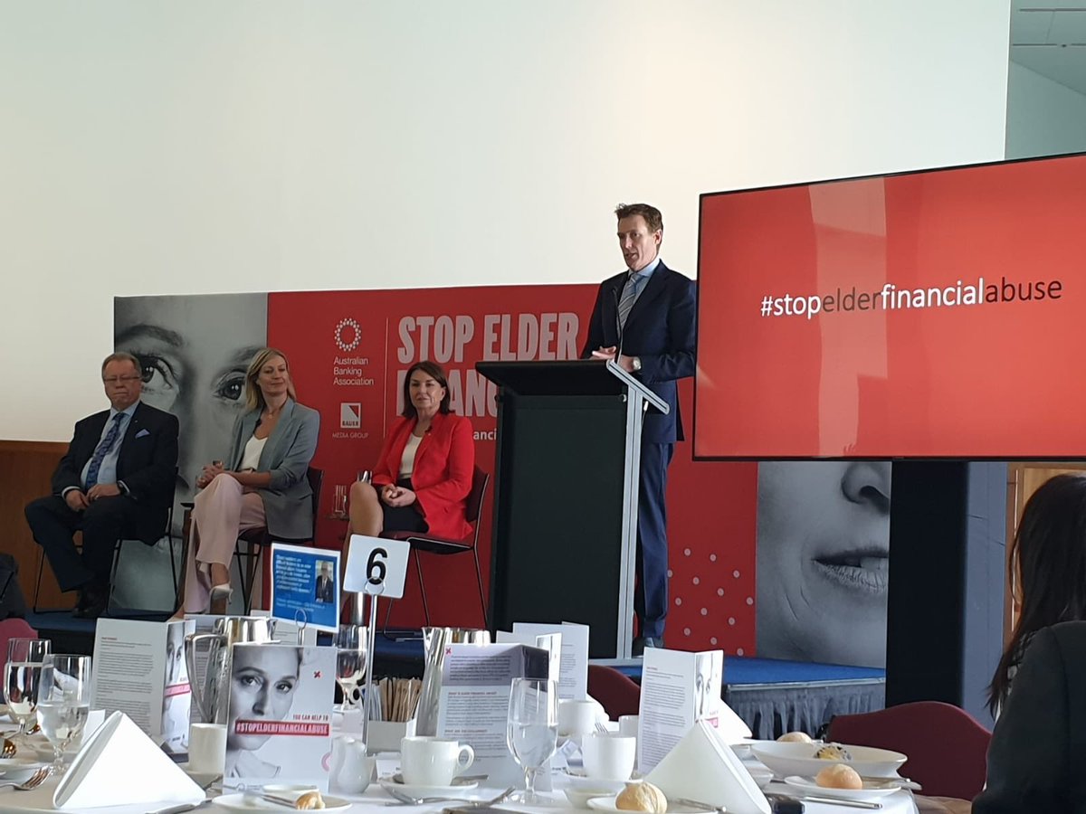 Great to be at the ⁦@ausbanking⁩ #StopElderFinancialAbuse launch. ⁦@cporterwa⁩ spoke about his work seeking consensus among the states on power of attorney. With Anna Bligh, Nicole Byers ⁦@WomensWeeklyMag⁩ and Ian Yates ⁦@COTAAustralia⁩