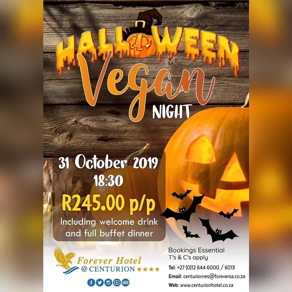 ForeverHotelCen's tweet photo. Join us on the 31st of October for a night of Vegan delight! We will be serving a 4 course Vegan dinner buffet and treat you to an Icy Grapefruit Gin and Tonic welcome drink. Dress up in the most spooky outfit, best dressed will win a prize! #Vegan #veganism #veganfriendly https://t.co/8wKoTegN8G