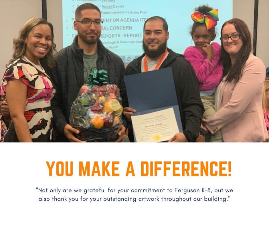 Kellykoerner1's tweet photo. #fergusonfab celebrating families and celebrating an amazing staff member who goes above and beyond. https://t.co/eZUU8rFG08