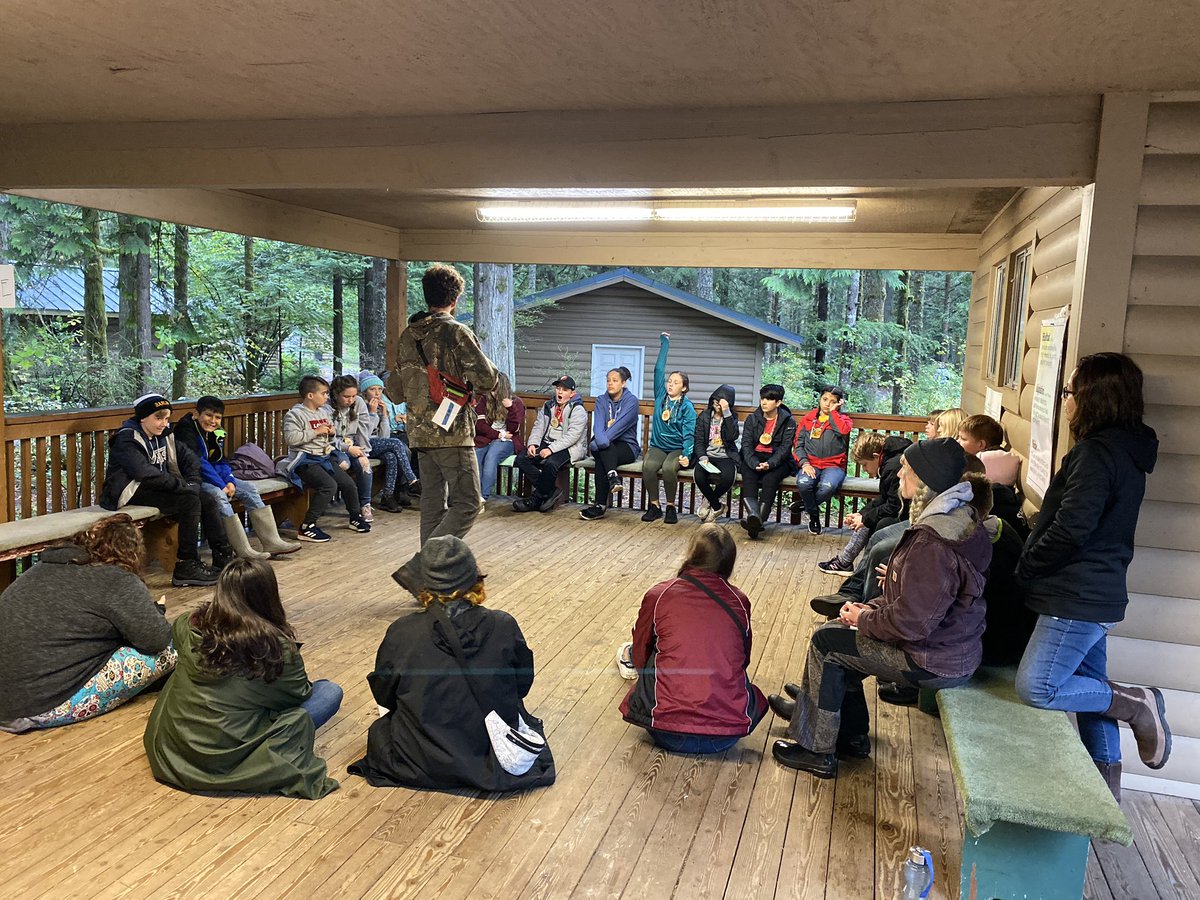 WOMSwolverines's tweet photo. Last stop of the day, camp Angelos. Some of us were more excited than others to play with the boa 🐍 and observe the decaying raccoon. 🤢 #KidsDon’tCare @WOMSwolverines @greshamschools https://t.co/AUuMMpOgXv