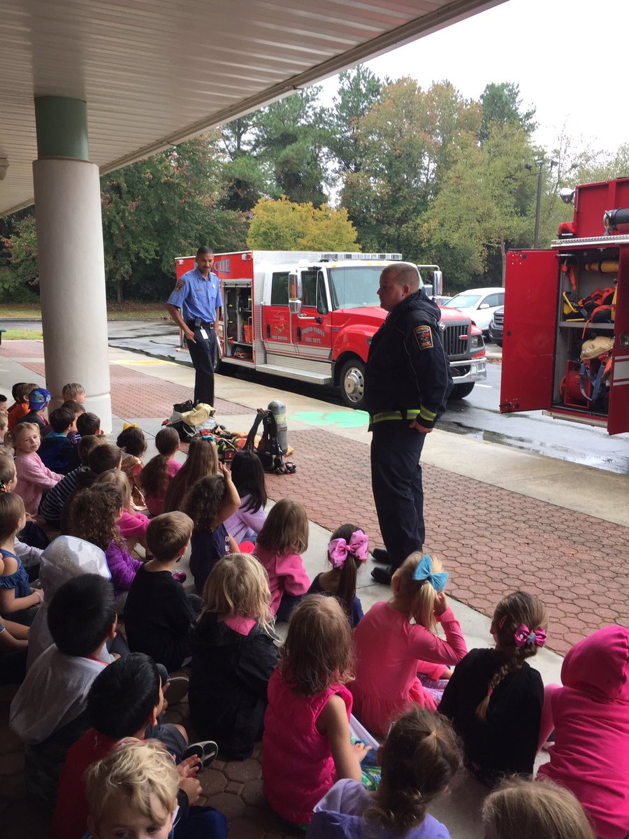 Thank you <a href="/TownofFV/">Town of Fuquay-Varina, NC</a> fire department for coming to speak with grades K and 1 about fire safety <a href="/WillowSpringsES/">Willow Springs Elem</a>!