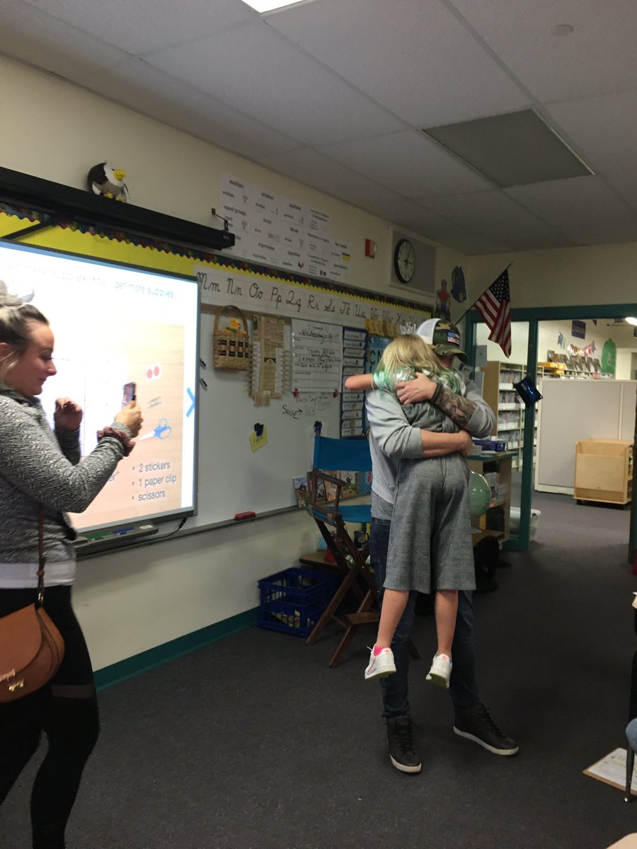 RobinHalicki's tweet photo. Lots of happy tears in 3H when a loved one comes home from Afghanistan! What a surprise!!@CowlishawKoalas https://t.co/e6OPDNytDl