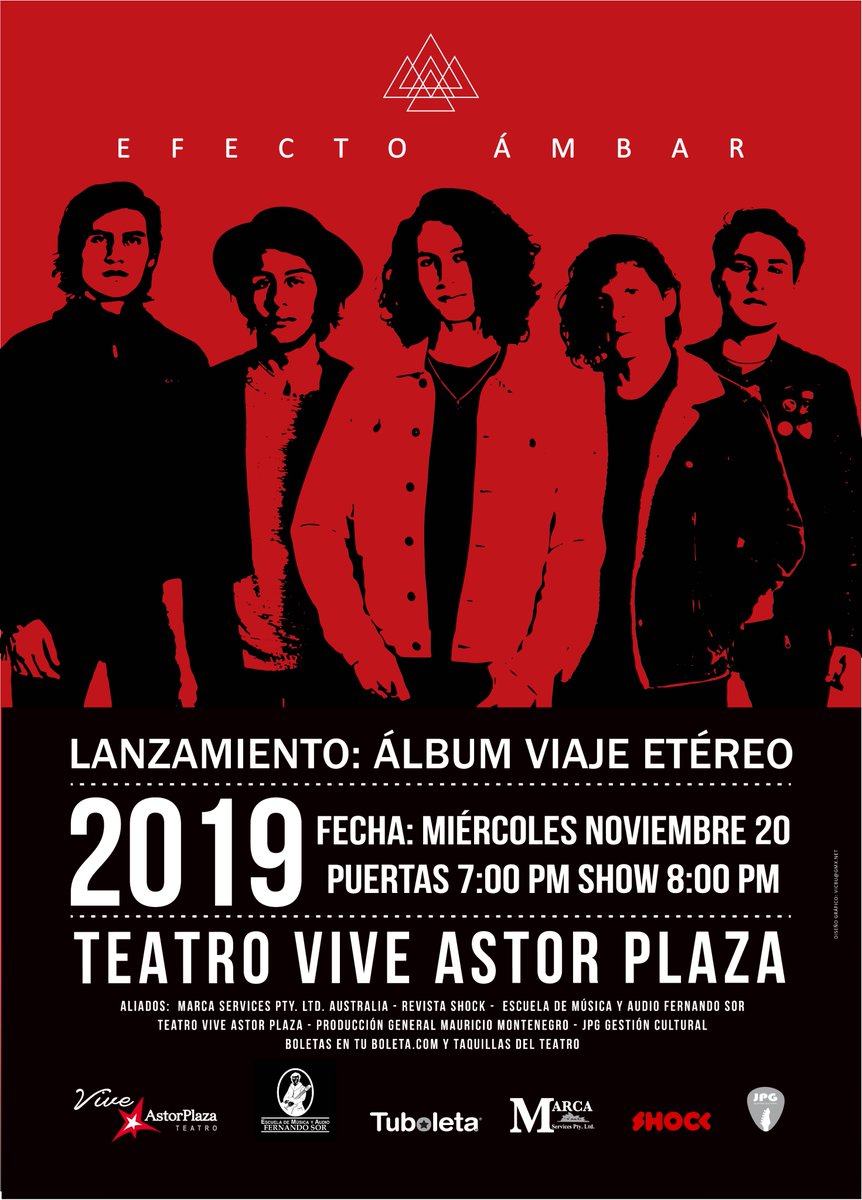 ¡Finalmente, después de toda la espera y el árduo trabajo, les anunciamos el lanzamiento de nuestro álbum debut, Viaje Etéreo!

Boletas disponibles pronto en Tuboleta.com