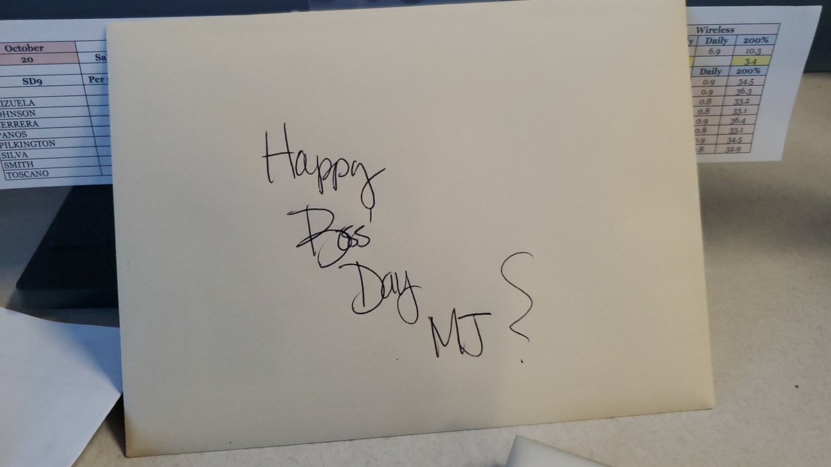 TeamMJSD9's tweet photo. Feeling special after only a little more than a month back. Thankful for a spectacular team that strives to be the best they can be on a daily basis. And thankful for a great boss that makes me be the best that I can be. Thanks @kels_andrade and happy bosses day @attsandiego9 https://t.co/P8YtiWkhhG