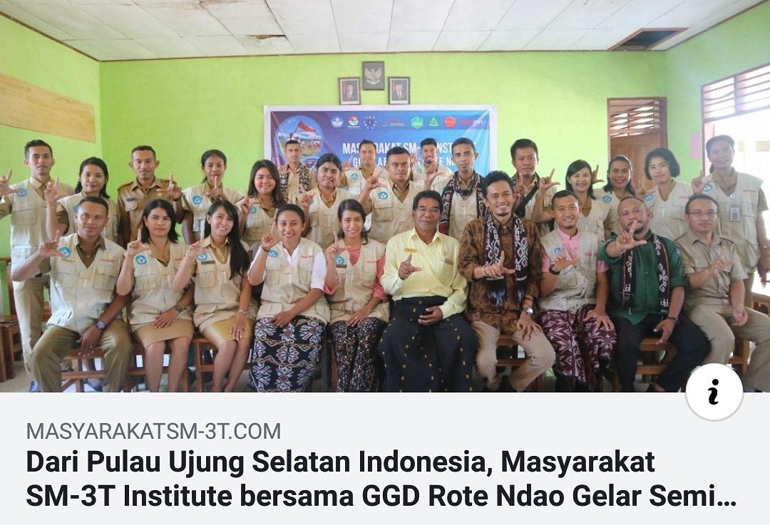 Dari Pulau Ujung Selatan Indonesia, Masyarakat SM-3T Institute bersama GGD Rote Ndao Gelar Seminar Penguatan Pendidikan Karakter. 
bit.ly/32ne2Rf
<a href="/Kemdikbud_RI/">kemdikbud go id</a>, @Kemristekdikti, <a href="/kempanrb/">Kementerian PANRB</a>
#DedikasiTulusSM3T
#AlumniPPGSM3TBersinergiMengabdi
#MasyarakatSM3TIndonesia
