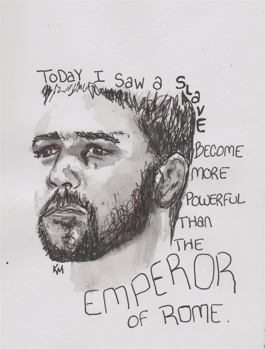 TheNuArtist's tweet photo. Day 16 of @Inktober .... late sketch...No church in the #wild 
#Gladiator because America is nothing more than a modern day Rome.....
#RusselCrowe #Nochurchinthewild #rome @TampaMuseumArt #art #inktoberday16 https://t.co/2shRhpycQn