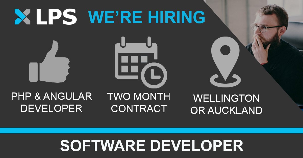 X_LPS's tweet photo. We are hiring! LPS New Zealand is hiring a Software Developer for a 2-month contract in Auckland or Wellington. Send your CV to Lisa Jarrett: lisa.jarrett@lps.co.nz To view other roles at LPS visit the website: https://t.co/dPaMammUcH #LPS #SoftwareDeveloper https://t.co/0H6b8TXspV