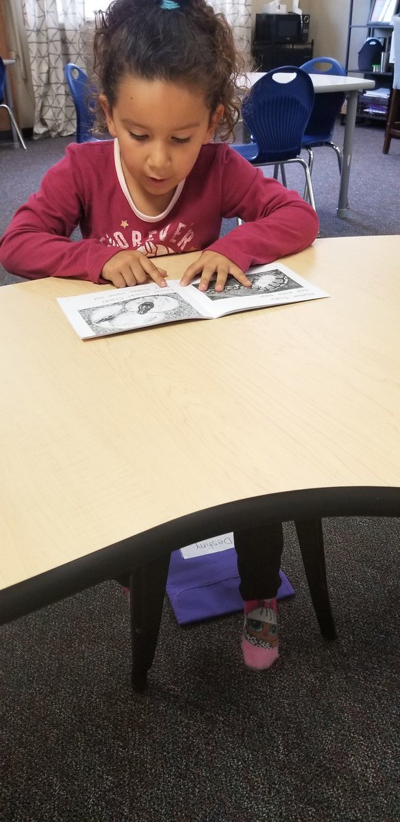 KT_Literacy's tweet photo. When a student cashes in 10 Dojo points earned for perseverance &amp; smart thinking during reading groups.....Move over PRIZE BOX! Instead, she chose to read in her socks &amp; strategically wore her favorite pair to make it even more epic! #tlap #relentless #EES4SUCCESS #litbit https://t.co/Di9oCy69tO