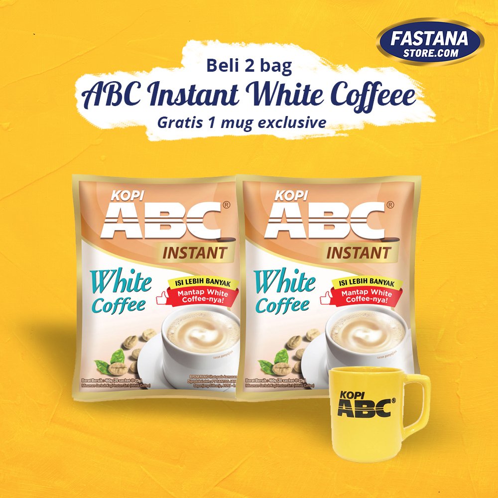 kapalapistore's tweet photo. Dapatkan mug exclusive dari Kopi ABC setiap pembelian 2 bag ABC Instant White Coffee hanya di Fastana Store. Beli Sekarang! #BelanjaDiFastana #FastanaStore
.
#free #belanjaonline #gratis #mug #ABC https://t.co/2FhFdDEmDB