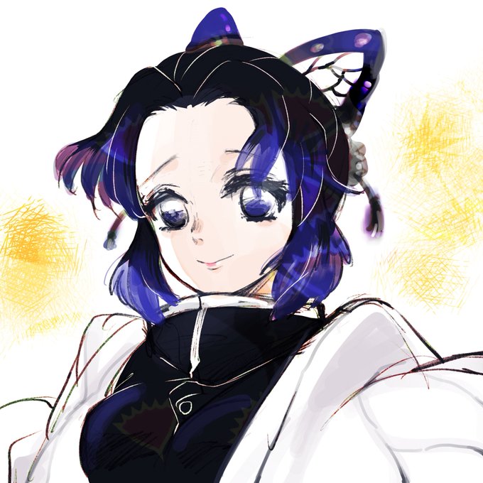 anzutann🐸さんがTwitterに投稿した胡蝶しのぶ(鬼滅の刃)のイラスト。