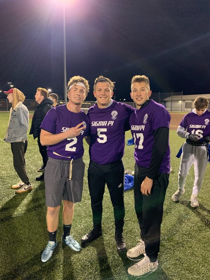 SigmaPiGVSU's tweet photo. Both our A team and our B teams came out with strong showings today to take down @PiKappGVSU A and B team. Good games boys! Shoutout to Jonny “Basement” “Football” B for slinging 3 touchdown passes today and star wide receiver Kevin Lang with 2 touchdowns #HeismanWatch 👀 https://t.co/AxWfZPHDhn