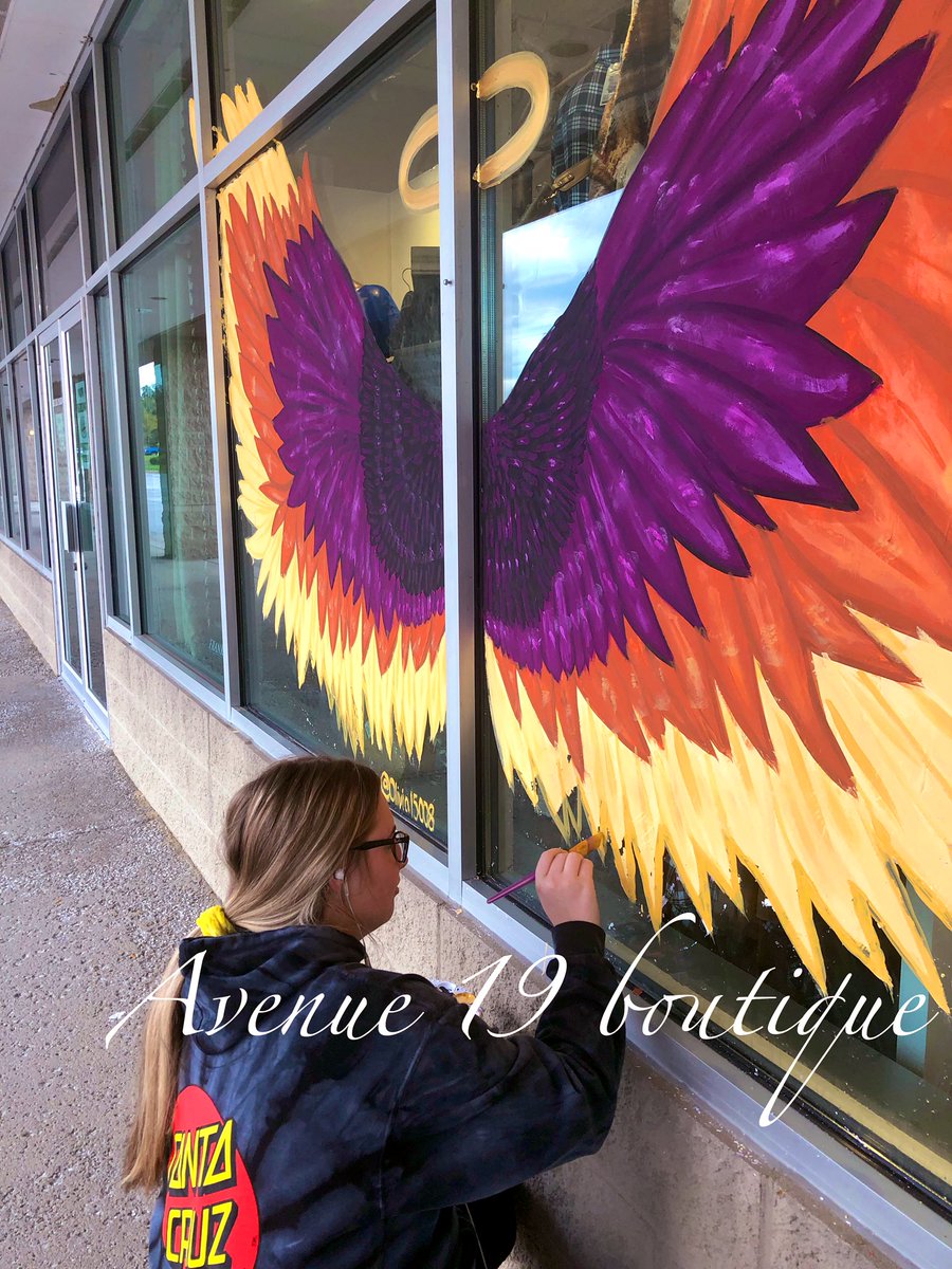 Avenue19F's tweet photo. Fabulous new wings of change artwork going up this week by local artist @olivia15008. Only @Avenue19F #murals #angelwings #wings #avenue19 #avenue19fenton #hometown #localartist #boutique #fentonmi #picturespot #TrendingNow #fentonsfavoriteboutique #PictureOfTheDay #bossbabes https://t.co/ibWgaTa70f