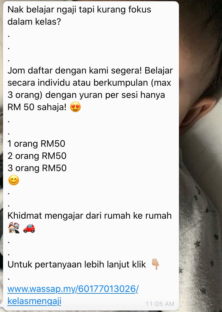 EzzaSarbini's tweet photo. Assalamualaikum rakan twitter, 

Sesape yg berminat nak mengaji sekitar area Johor Bahru dan Pasir Gudang, bole terus contact nombor ni ya 😊 https://t.co/s2XjruSH4P