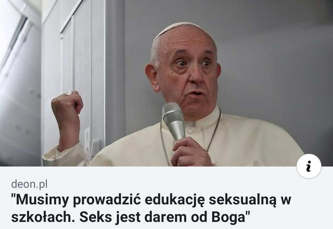 Polski rząd i kościół: edukacja seksualna to zło, do więzienia 
Tymczasem głowa kościoła katolickiego: 
#edukacjaseksualna