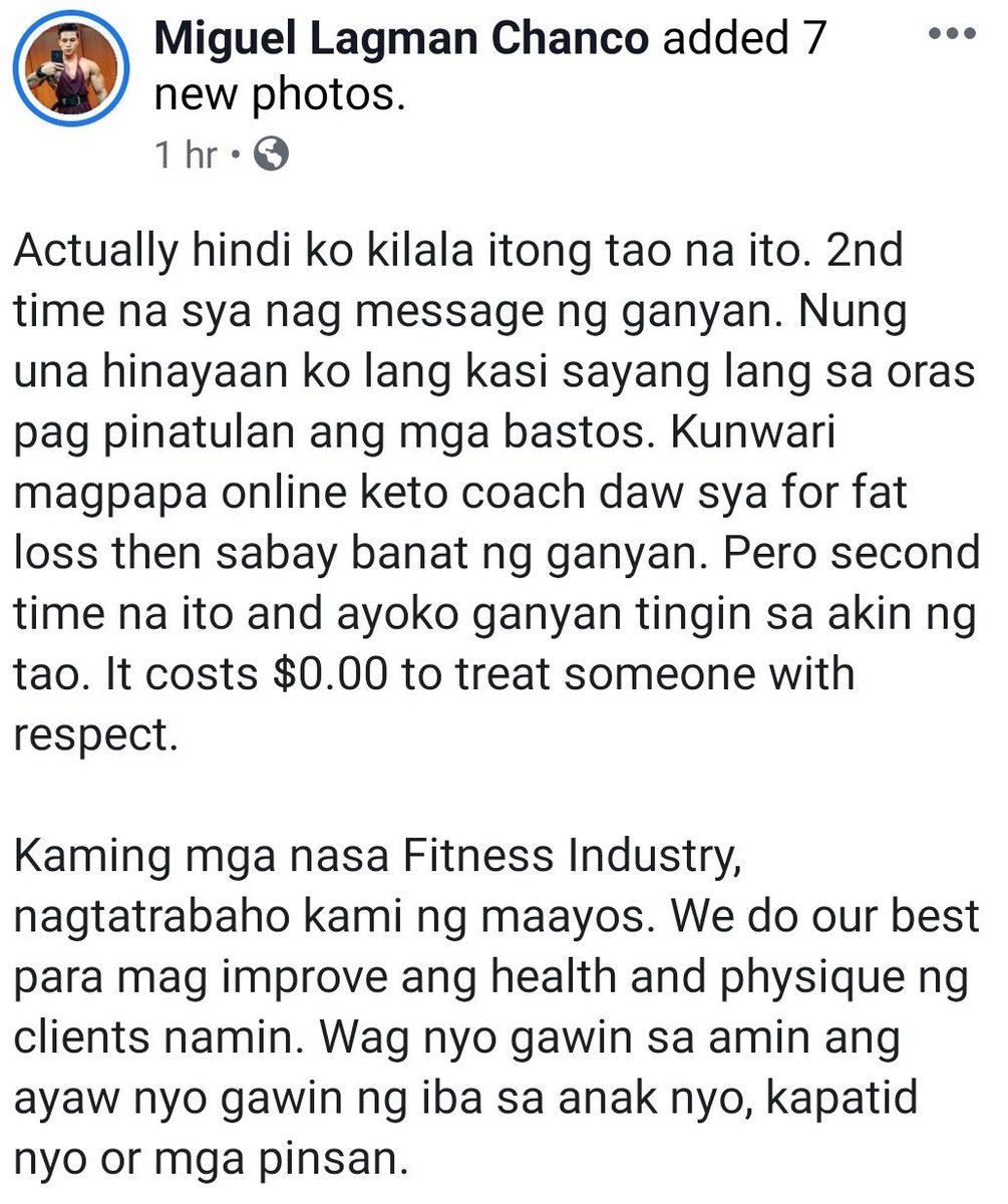 boy_labo23's tweet photo. Fitness coach Miguel Lagman Chanco claims he received indecent proposal from Kapamilya TV host-actor Alex Diaz. Naku sayang ang video. Haha https://t.co/CSLoKguatL