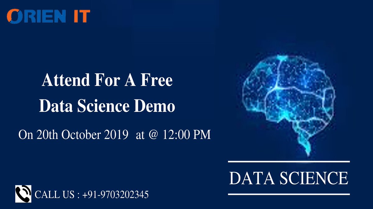 Orien_IT's tweet image. Register for Free High Informative #DataScience workshop by Industry Experts at #OrienIT on Sunday, 20th Oct @ 12:00 PM
Free Registration:
=&amp;gt;eventbrite.com/e/register-for…
=&amp;gt;forms.gle/dYcYNxM8x93DZW…
#datasciencedemo #datasciencetraining #DataScientist