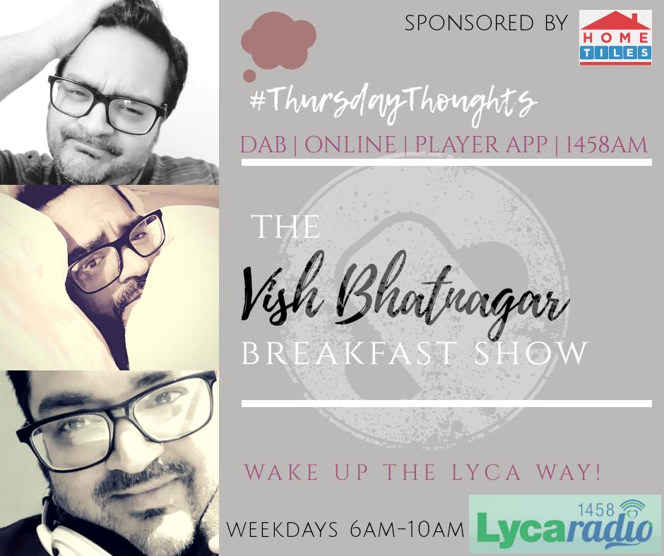 VishBhatnagar's tweet photo. Wake up the Lyca way from 6 'til 10am #TheVishBhatnagarBreakfastShow #VBBS @LycaRadio1458 #BollywoodBreakfast #BritAsians #ThursdayThoughts #TurnItUp #answermyriddle #showbizroundup #moviemayhemchart #desi #dontmissit #letsgetstuckin https://t.co/ariRDvB3Xl