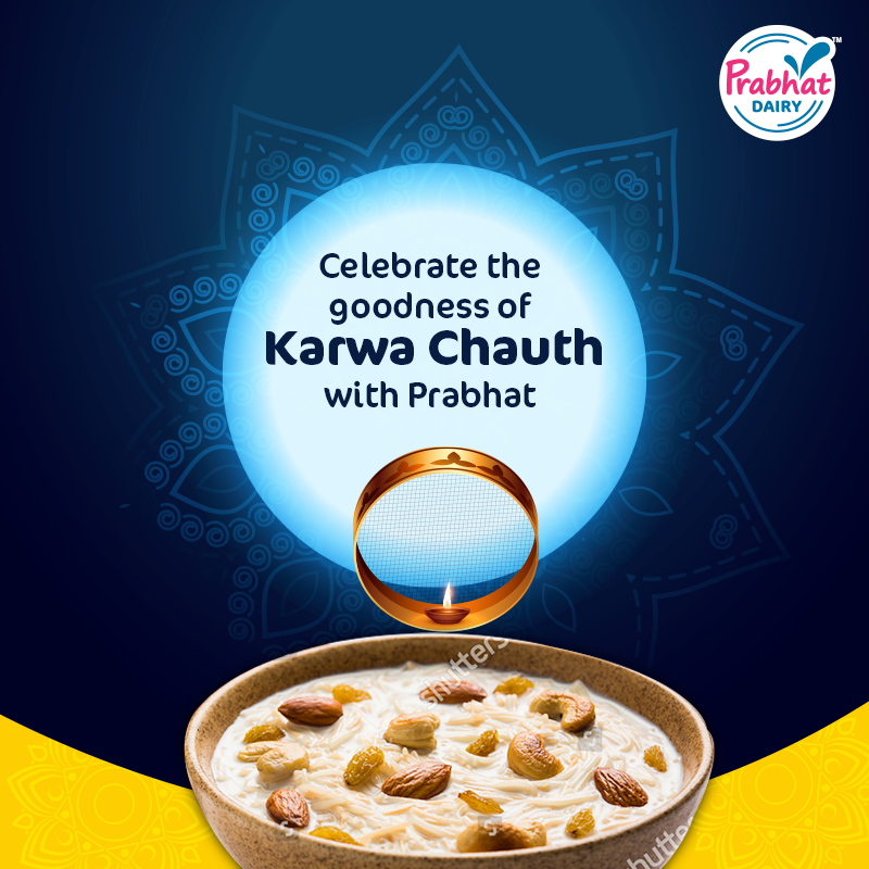 Let the blessing of Karwa Chauth shower upon you, we ensure good health for your loved ones through our tasty and healthy range of dairy products. #PrabhatDairy wishes you a Happy #KarwaChauth