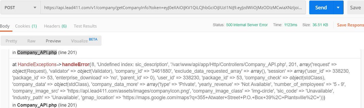 ankytkedia's tweet photo. @lead411 @kat223 @aarieff @ToddALee @lead411 API throws error on Company_API.php line number 201 - you need to add a checking for if value exists before reading value from object

#leadintelligence #salesintelligence #sales #marketing #digitalmarketing  #business #machinelearning #ai #API https://t.co/oGbPqN50BJ