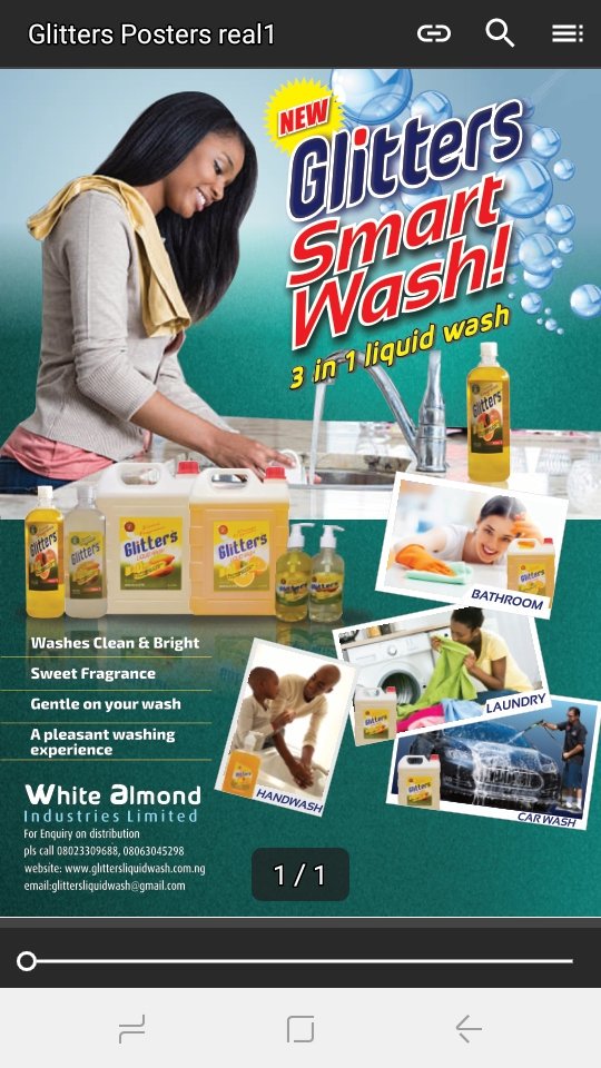liquidwash's tweet photo. Hurray,  Glitters now in Benin City Airport Road. Pls do call Madam Sarah  07061045495.
Add some Glitters to ur wash today🤗 https://t.co/S3Ej6JZdSa