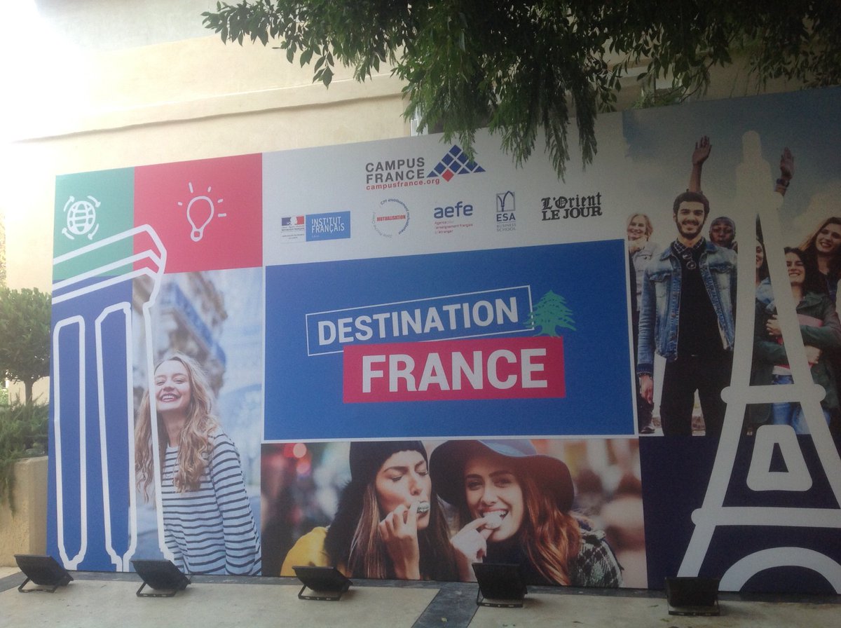 RennesUniv_EN's tweet photo. @P_van_de_Weghe @CampusFrance Ready to start this 1st day ! prêts pour ce premier jour de salon à l'@ESABeirut ! 🙂 #ChooseFrance https://t.co/Q9yenhEwH7