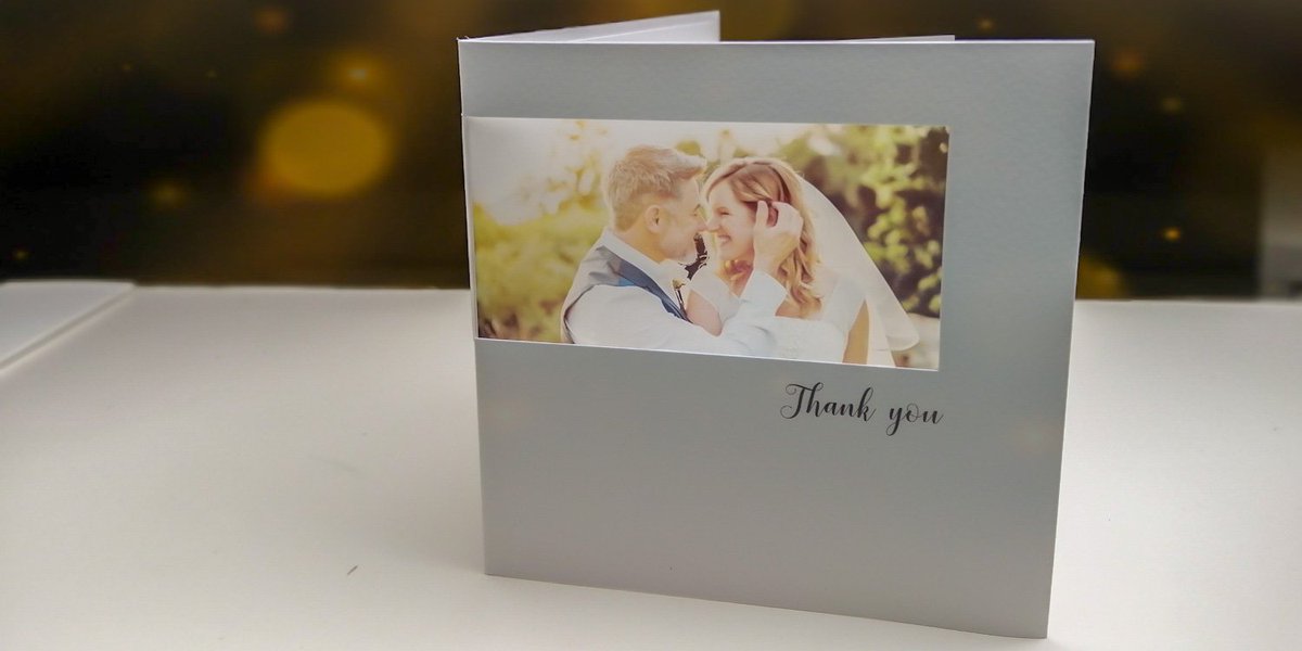 SuzanneCubbon's tweet photo. Loving these wedding thank you cards I made last week. Check out more of our bespoke work @fotofusioncards https://t.co/hd1MLqL4C6