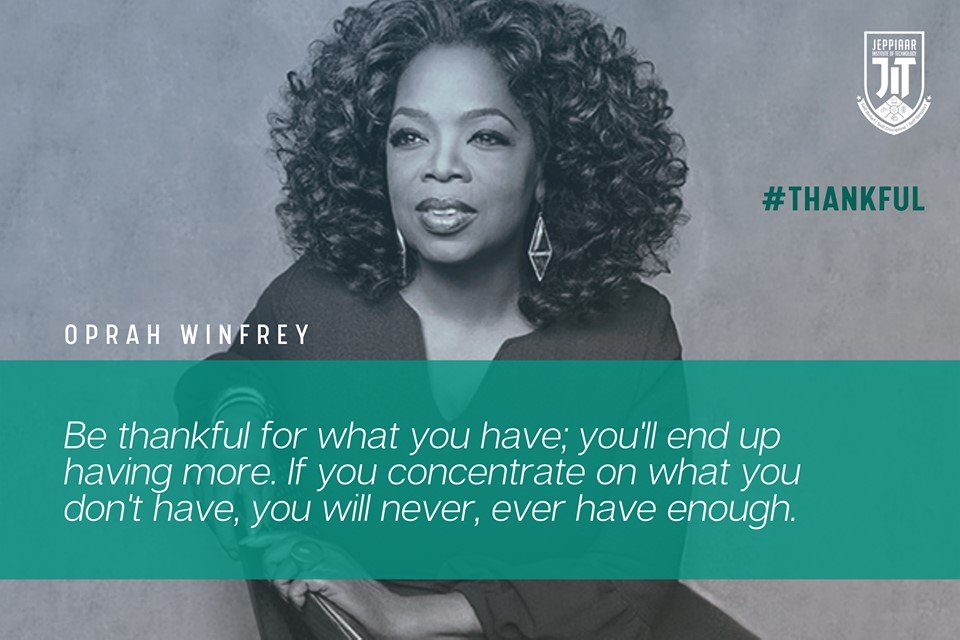 JeppiaarIT's tweet image. If you spend your time wishing for things that you do not have and truly do not need then your life will always feel like it is lacking something.bit.ly/2oFgNyW

#PowerLessons #LifeLessons #Motivation #Pele #Legends #JIT #JeppiaarInstituteOfTechnology #Oprah