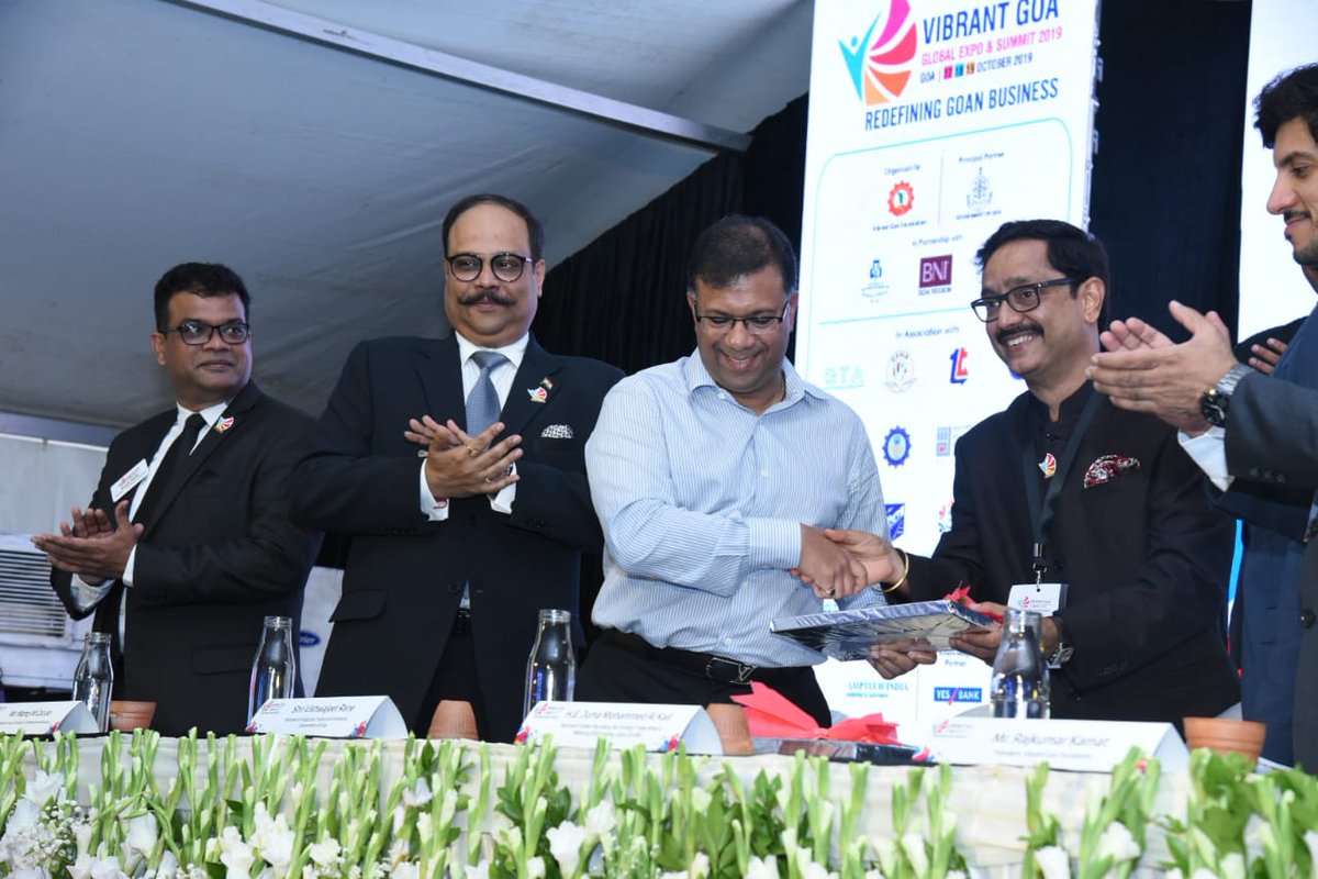 We are working on sustainable employment for youth. We are working with the stakeholders of the industry and trying to explore and energise the private sector says @Visrane speaking during #VibrantGoa #VibrantGoa2019 <a href="/GoaVibrant/">Vibrant Goa Global Expo and Summit 2019</a> #Goa #NEWS