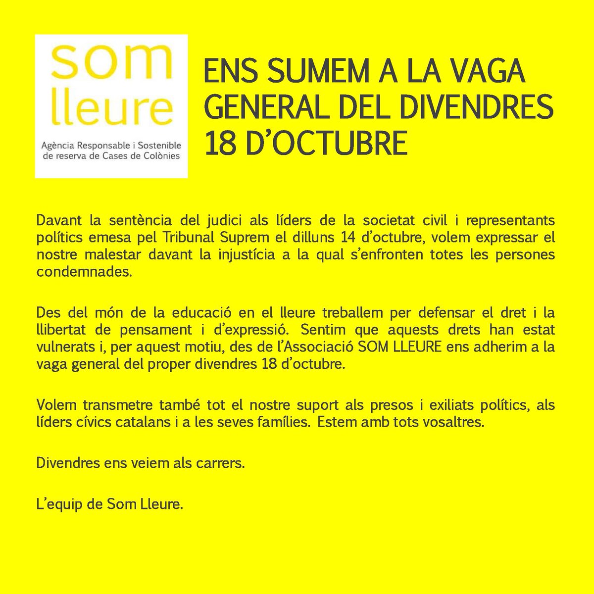 Pels drets i les llibertats, aquest divendres tanquem.