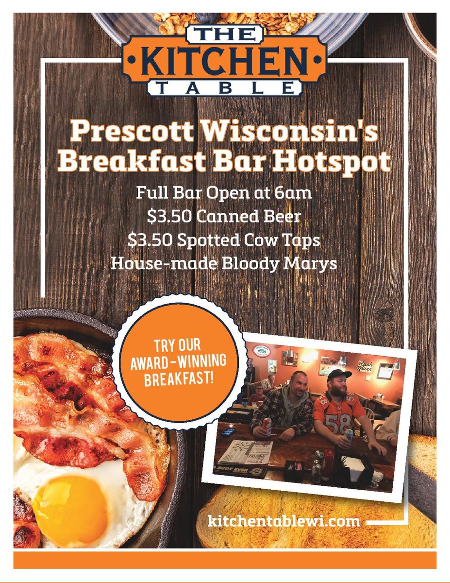 KitchenTableWI's tweet image. #ThirstyThursday Did you know that The Kitchen Table offers a full breakfast bar!? Perfect for overnight and 3rd shift workers!