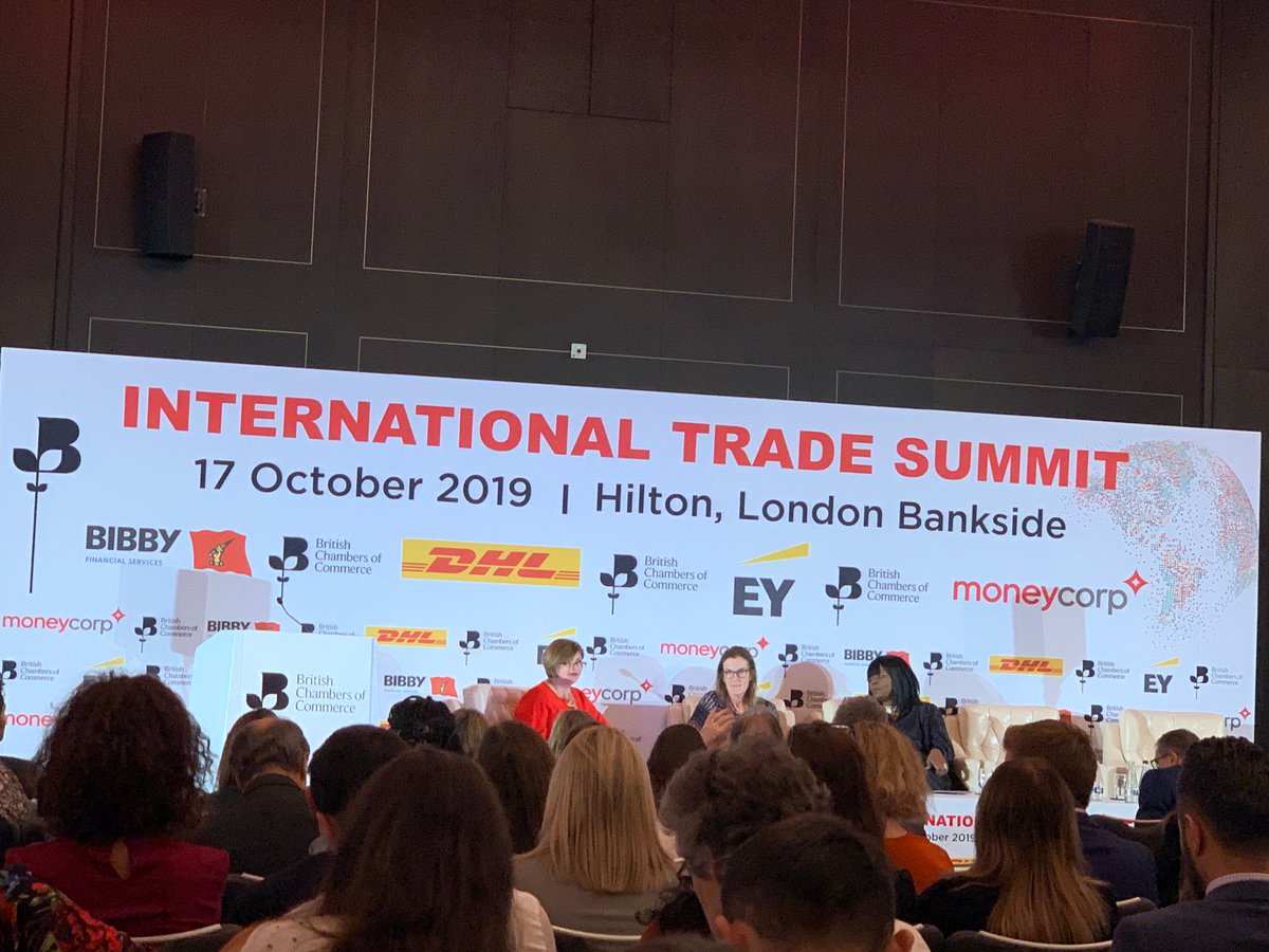 womanbitesdog's tweet photo. "It’s people that create trade, not trade agreements."
Anne-Marie Martin moderating the Global Perspective Panel here at the @britishchambers International Trade Summit @amnmartin @bcctrade #bccexport #International #Trade https://t.co/XeB23ZNnZl