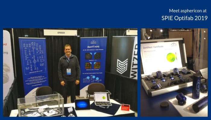asphericonGmbH's tweet photo. Last day of SPIE #Optifab 2019. Meet us at Rochester Riverside Convention Center and stop by at booth 1008 for a little chat and/or a first insight into the next episode of our BeamTuning video series. https://t.co/CBU8kjfkXb