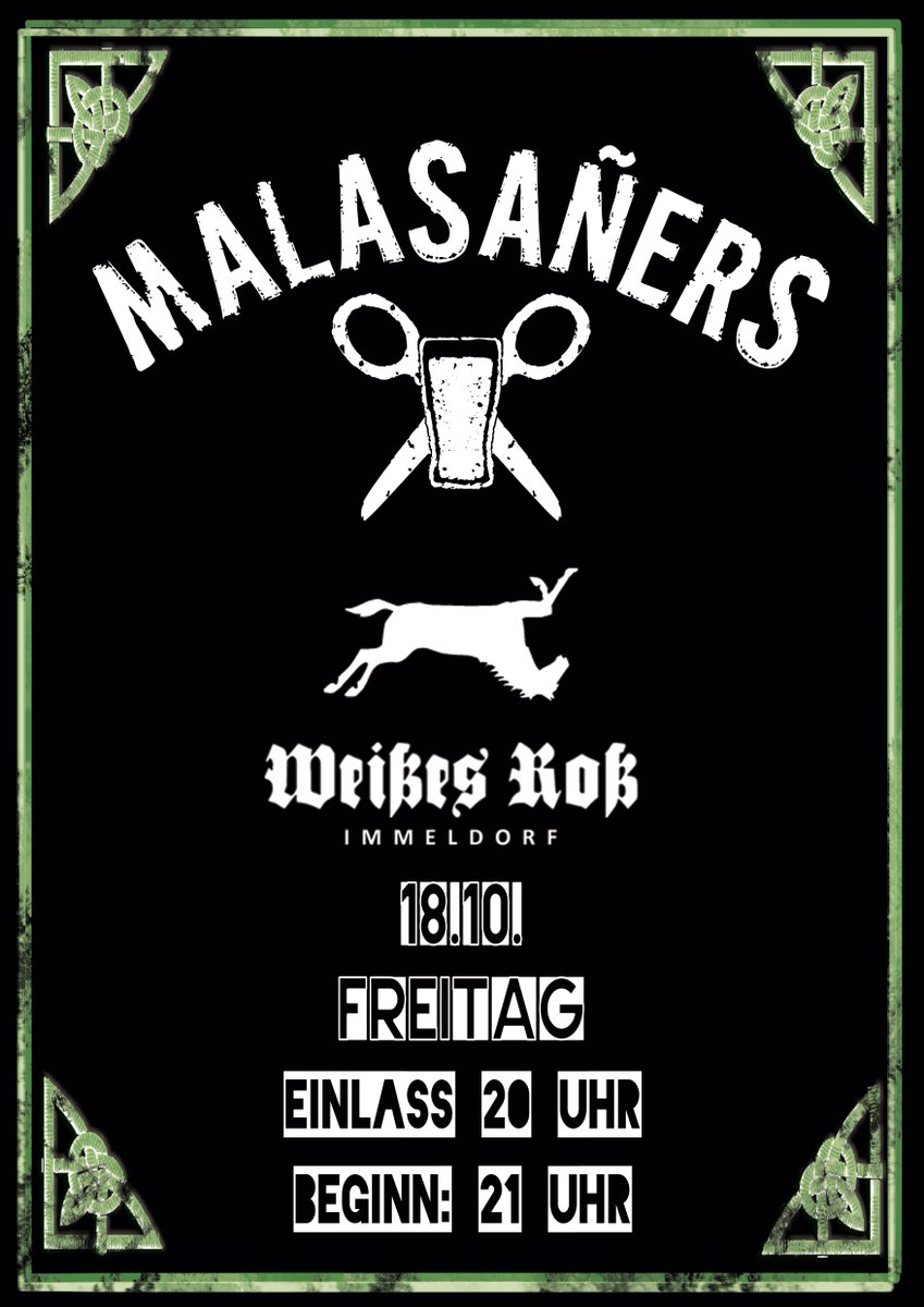Am Freitag, Malasañers in Weißes Roß - Immeldorf! Komm vorbei :)😎🍀 #music #vsco #livefolk #livemusic #love #instagood #rock #singersongwriter #acoustic #folkmusic #liveauthentic #punkrock #rocknroll #art #alternative #mtlmusic #mtl #bavaria soo.nr/wU38