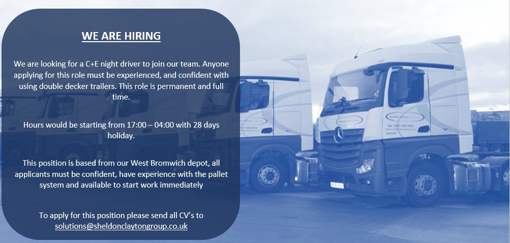 SheldonClayton_'s tweet photo. We are still looking at candidates, see below for the position available with us https://t.co/D6StNMhG3C