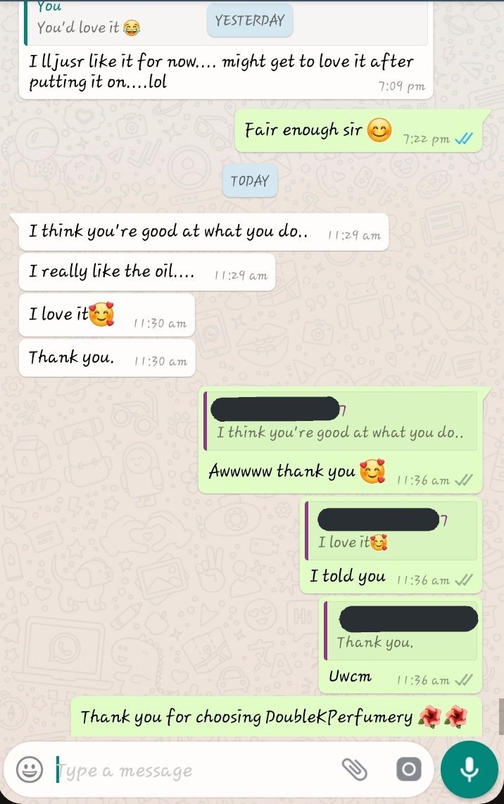 KOBI_KOBZ's tweet image. 💃💃💃 Review 🥰🥰
Who's your oil perfume plug nowwwww????

I hope you've not forgotten i sell oil perfumes biko😩😩

#LuxuryForLess🌼⚘
🦋DoubleKPerfumery🦋
#YourPerfumeOilPlug🌹 #VeryAffordable🌺