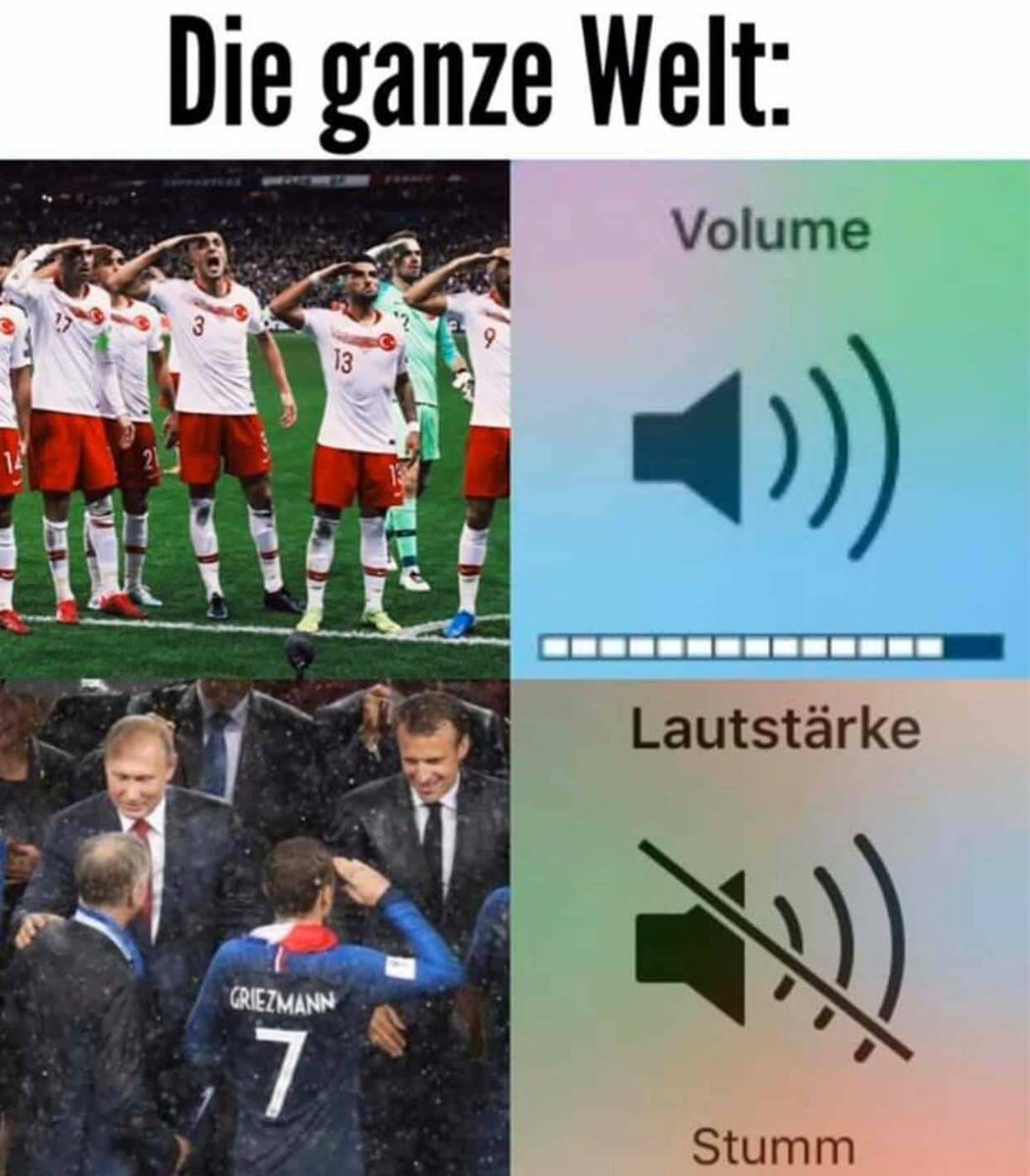 Bilder sagen mehr als tausend Worte!
Dieses Bild wird in den sozialen Medien geteilt.
#Türkei #Frankreich #Welt #Fussball