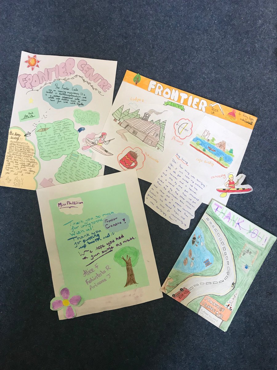 SHSYear7's tweet image. A selection of some of the creative writing and thank you cards that Year 7 have produced after their residential trip earlier this half term #terrifyinglyfun #frontiercentre @SurbitonHigh